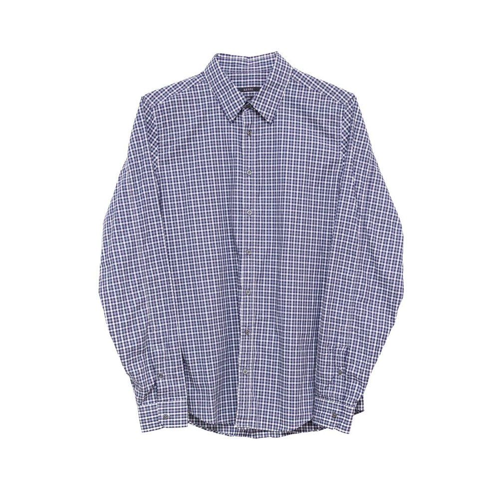 Gucci Men's Slim Fit Gingham Check Dress Shirt Tom Ford Era Blue White Size 42/L